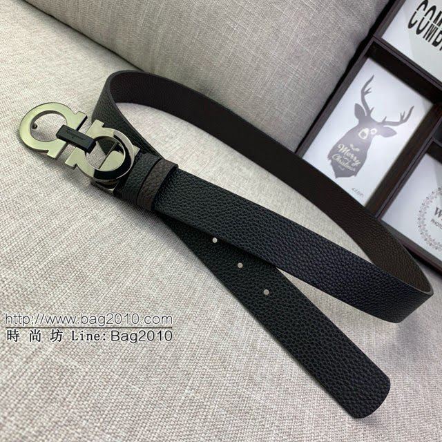 菲拉格慕男士皮帶 Ferragamo雙面牛皮紋理腰帶  jjp1921